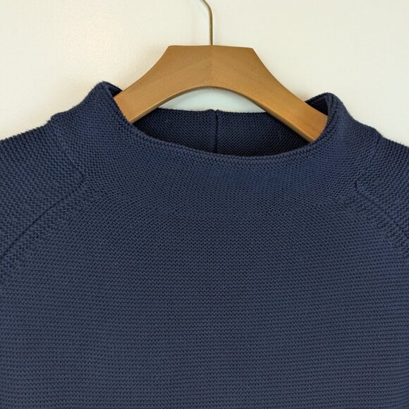 Kinross Navy Garter Stitch Sweater, Sz S - Picture 4 of 10
